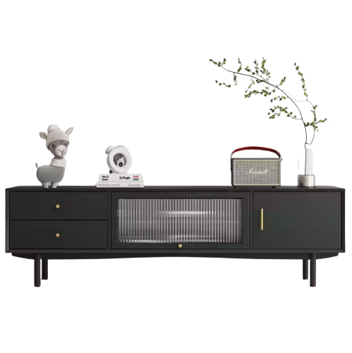 Nordic Solid Wood Fluted TV Console