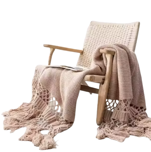 Knitted Tassel Throw