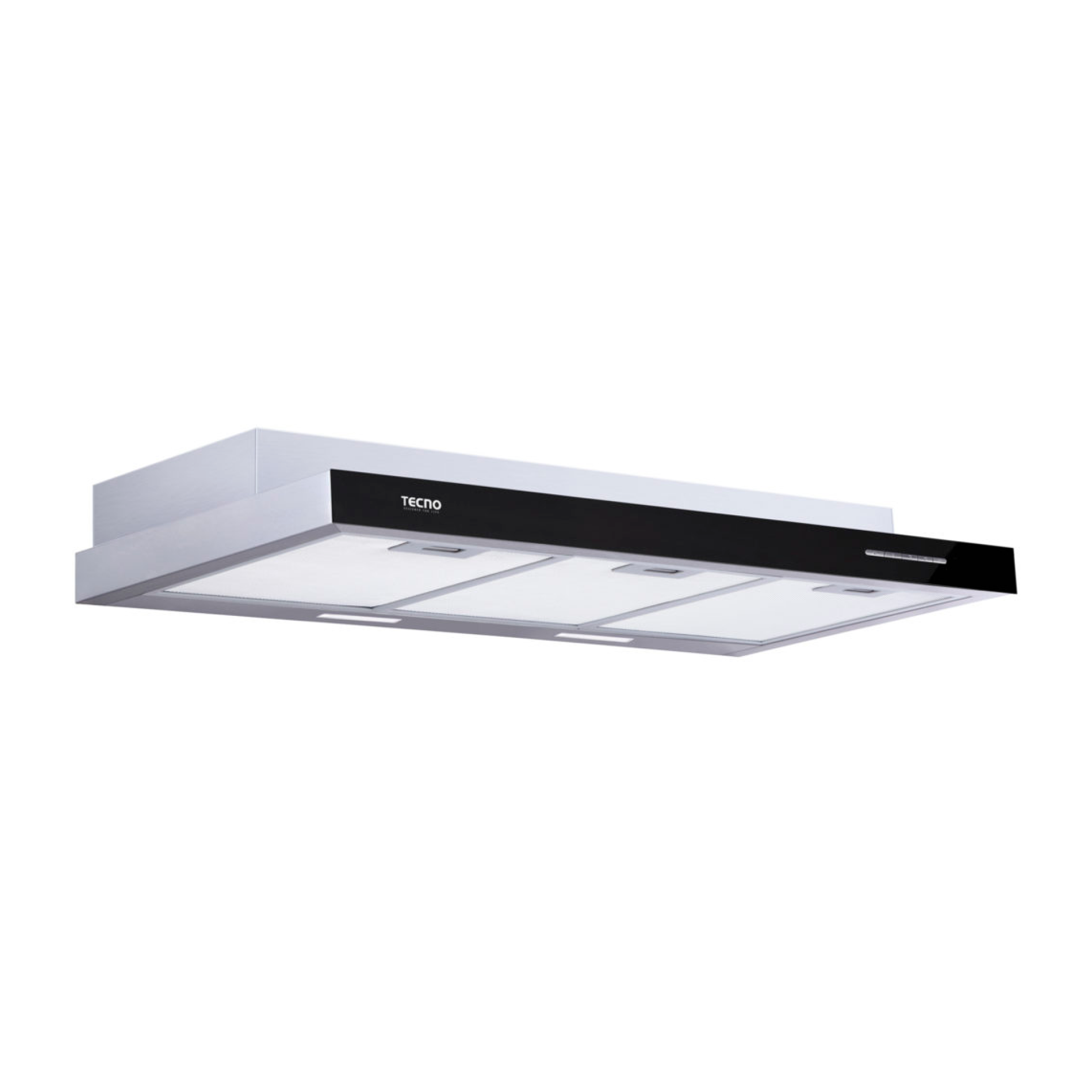 Slim Line Cooker Hood with Black Acrylic Front Panel