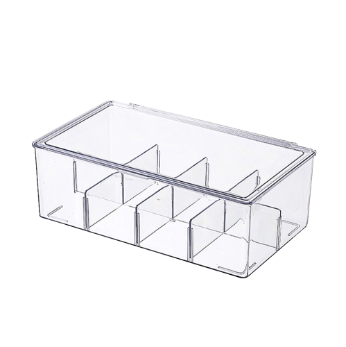 Acrylic Tea Bag Compartment Organizer Storage Box with Lid 