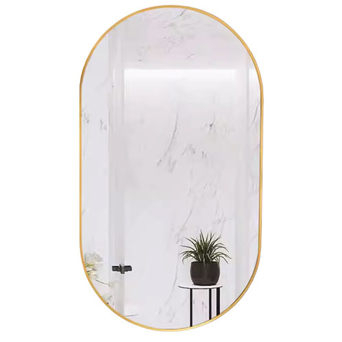 Gold Oval Bathroom Vanity Mirror 