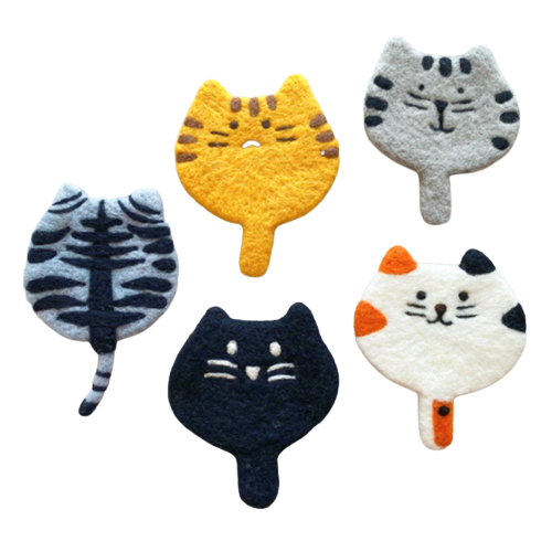 Wool Felt Kitten Coaster