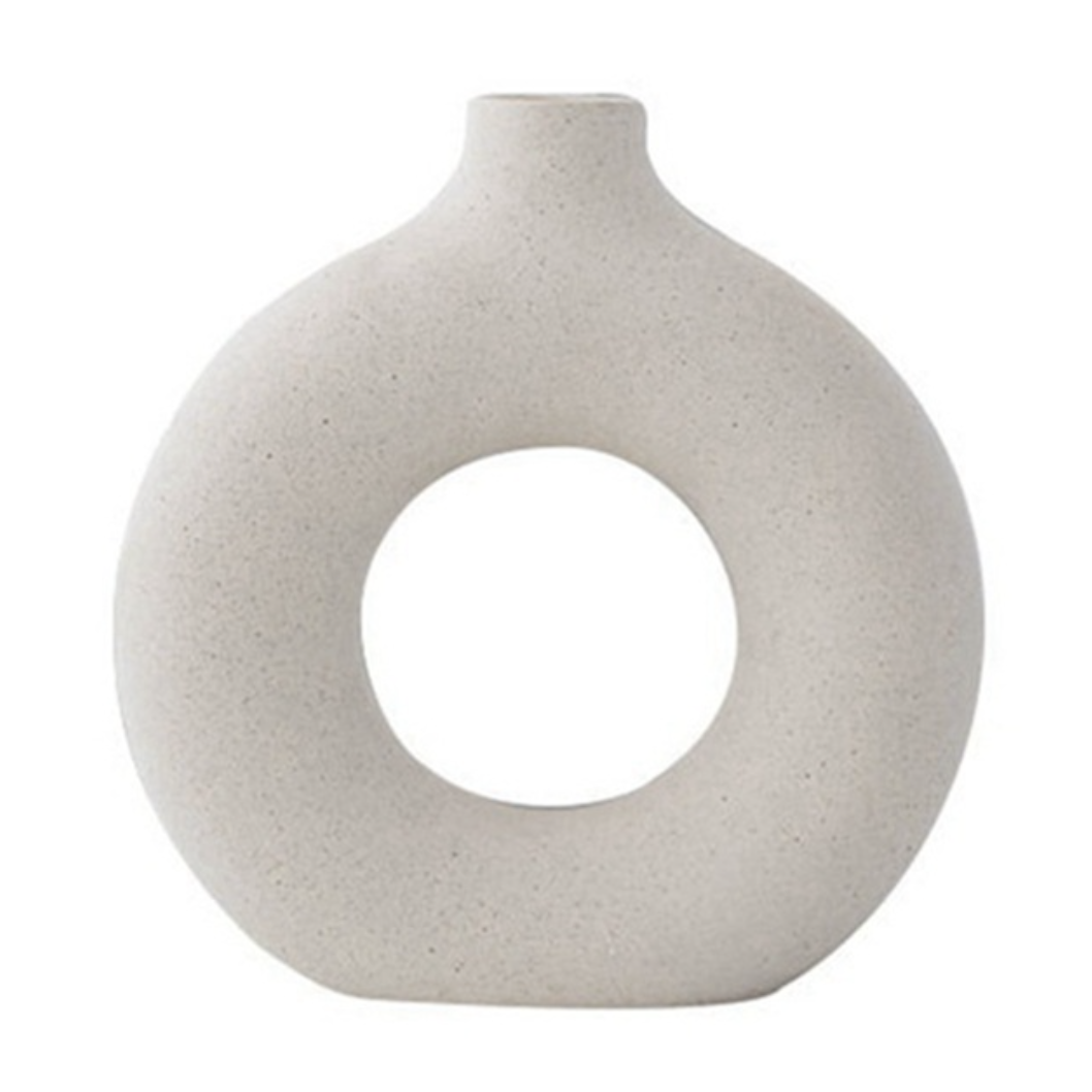 Nordic Ceramic Hollow Donut Vase 