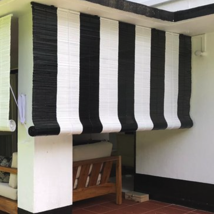 Black & White Bamboo Blinds