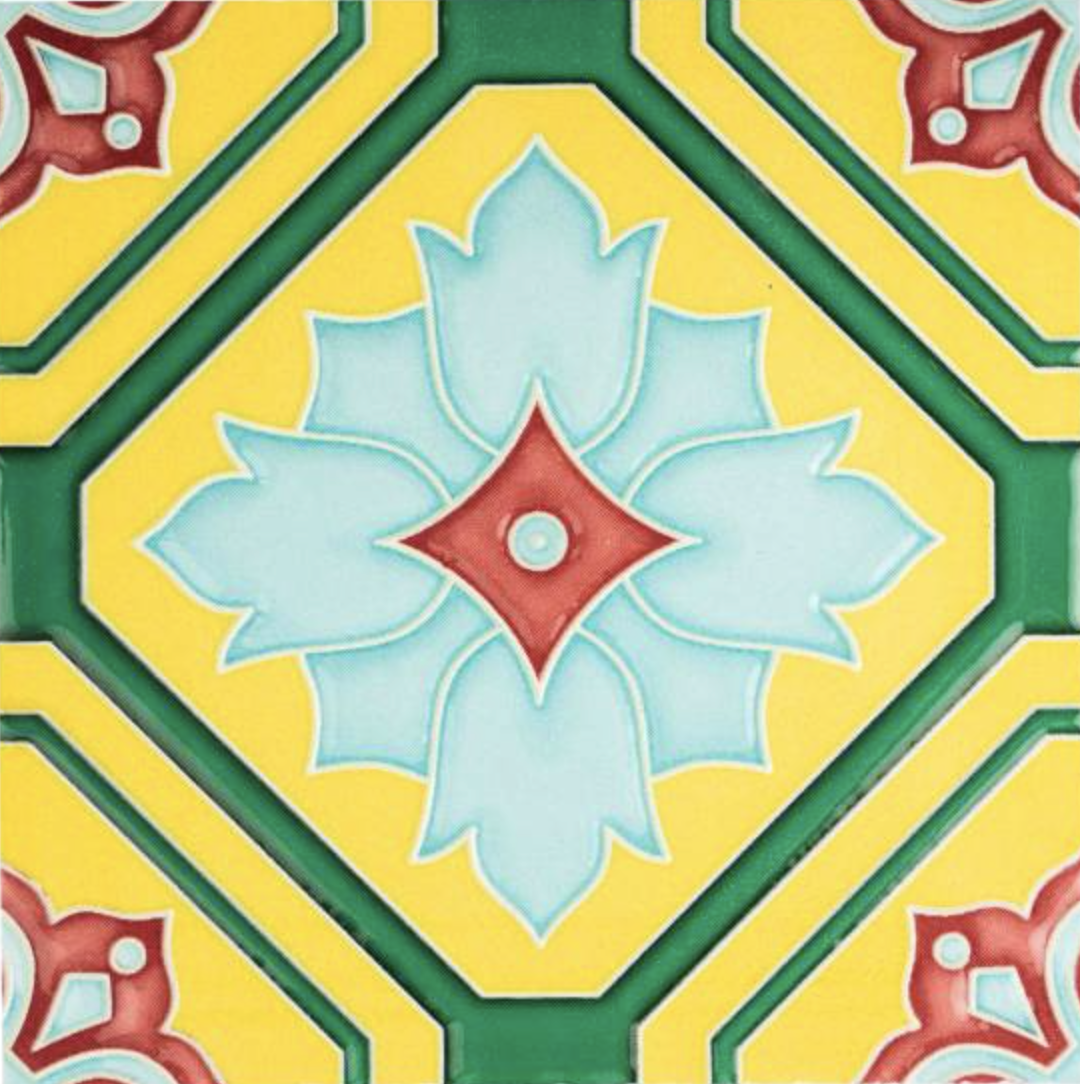 Peranakan Tiles, Scotts Yellow, 100 x 100 mm
