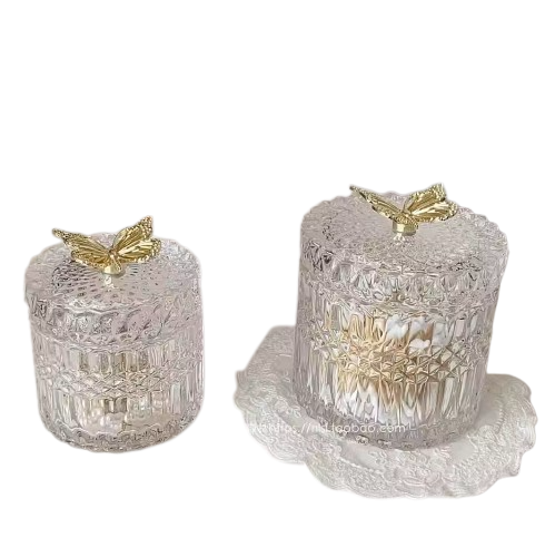 Transparent Butterfly Jewelry Jar