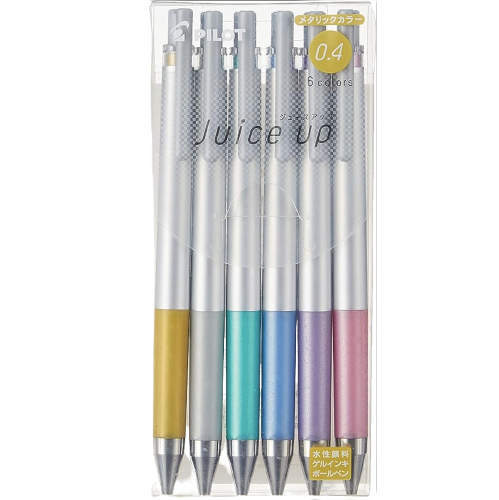 Pilot Juice Up Synergy Tip Gel Pen, 0.4mm, 6 Metallic Colours Pack