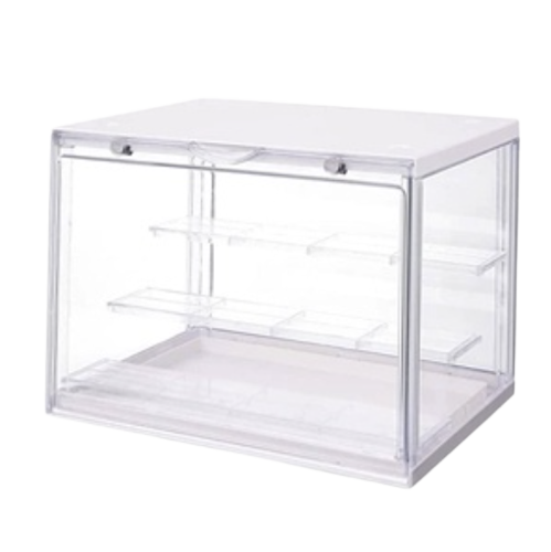 Transparent Acrylic Figurine Display Case with Rack Shelf