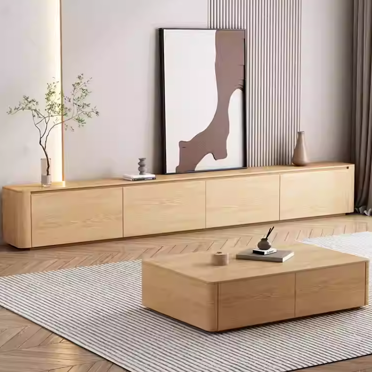 Solid Wood TV Console and Coffee Table