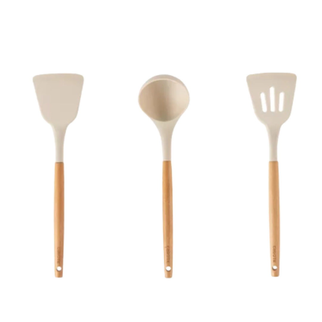 Wooden Handle Silicone Kitchen Utensils