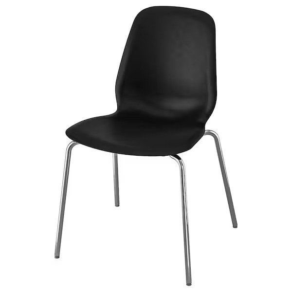 LIDÅS Chair, Black/Sefast Chrome-Plated
