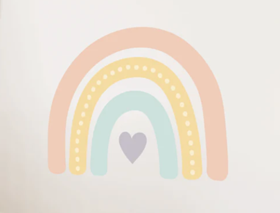 BOHO JUMBO RAINBOW FABRIC DECAL - EMBELLISHED