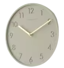 French Style Round Wall Clock with Arabic Numeral Markers, 10 Inches