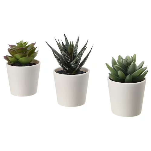 FEJKA Artificial Potted Plant With Pot, In/outdoor Succulent, 6 cm 3 pieces
