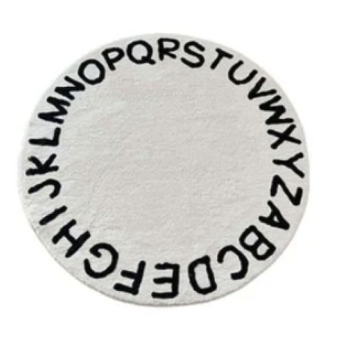 Letter Graphic Round Non-slip Rug