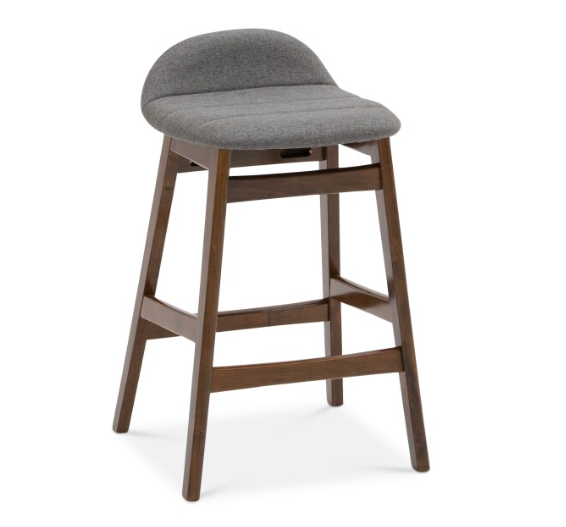 Keira Bar Stool Walnut (Grey cushion)