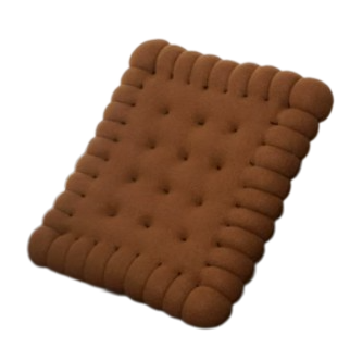 Velvet Biscuit Cushion, 40x45cm - Brown