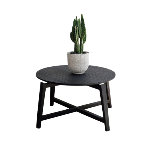 Milou Teak Coffee Table, 60cm - Black