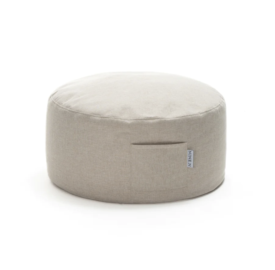 Kesseki Pouf in Linen - Ivory