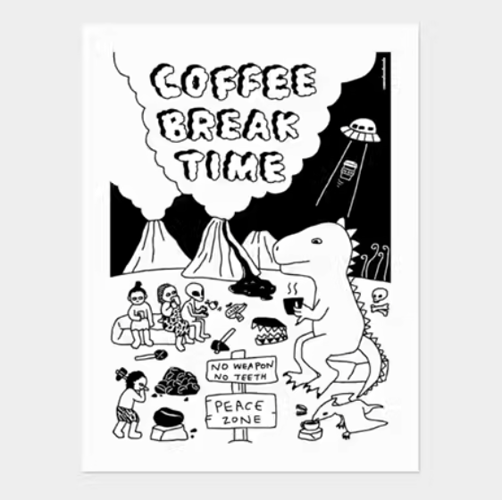 Coffee Break Time Canvas Poster