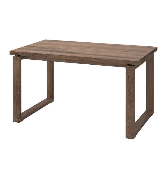 MÖRBYLÅNGA Table, 140x85 cm - Oak Veneer Brown Stained