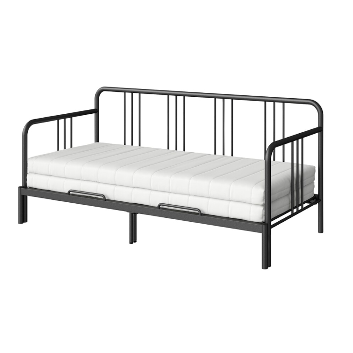 FYRESDAL Day-bed With 2 Mattresses, 80x200 cm - Black/Åfjäll Medium Firm