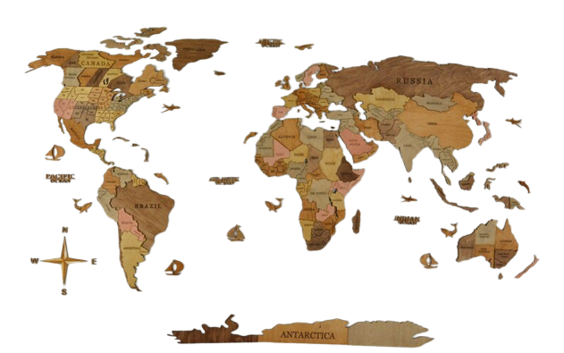 Home Wall Decor Wood Wall World Map