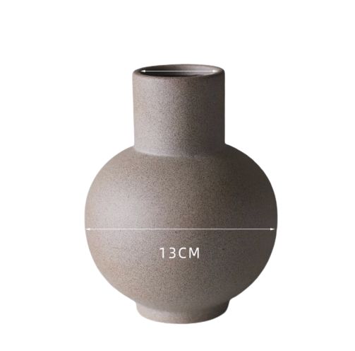 Brown Vase With Rounded Bottom 