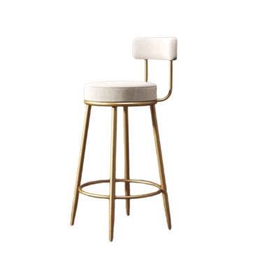 Bar Stool With Gold Legs and Backrest