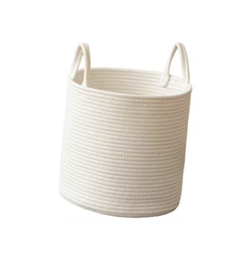 Woven Rope Laundry Basket With Handles