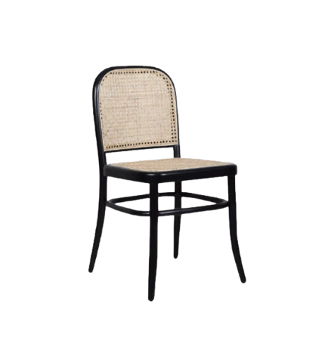 Black Frame Rattan Dining Chair