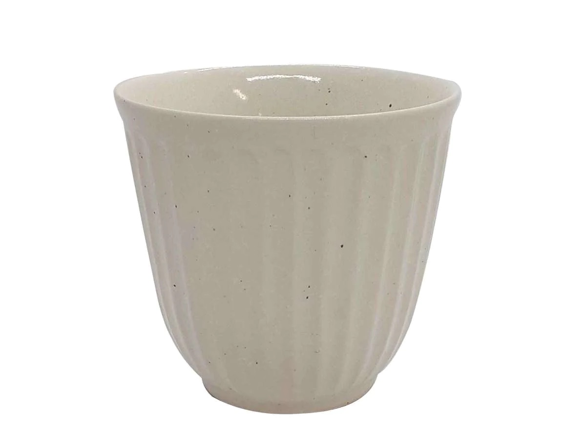 Minoyaki Shaving Sake Cup, White