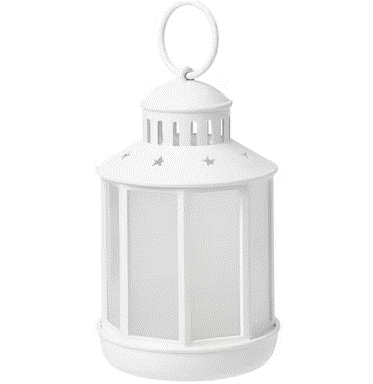 STRÅLA LED Lantern, Battery-operated, White, 13cm