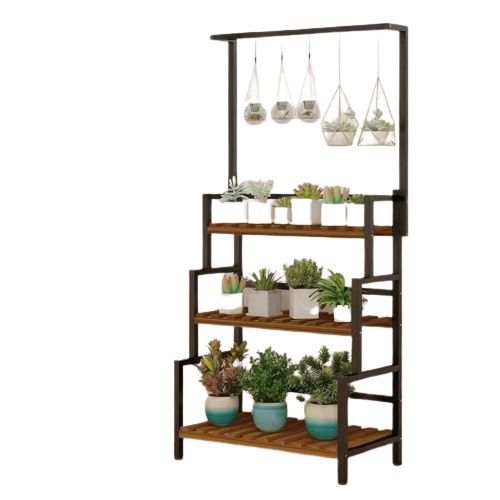 Black Hanging Rod Plant Rack, 60cm