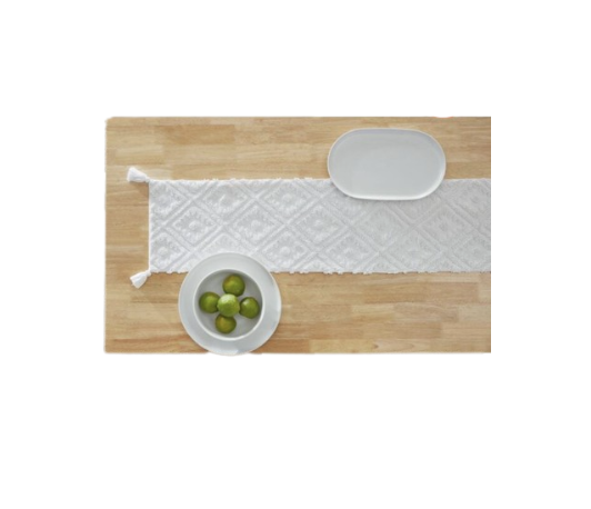 KOO Juni Tufted Table Runner - White