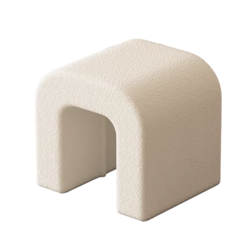 Sherpa Velvet Dresser Stool