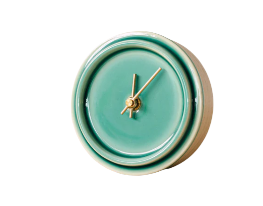 Sugy Two Way Clock, Pale Green Glaze