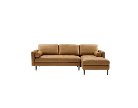 Madison Leather Chaise Sectional Sofa
