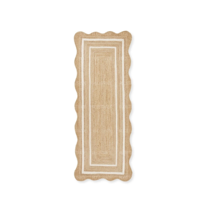 Jute Scalloped Runner Rug