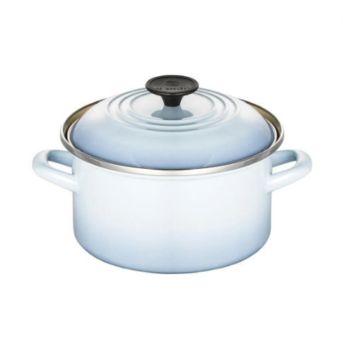 Enamel On Steel Casserole, 20cm, Coastal Blue