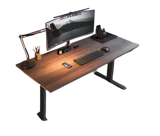 Electric Solid Wood Adjustable Table   