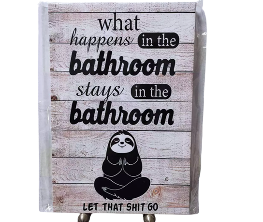 Customizable Funny Sloth Bathroom Decor Wall Art Canvas