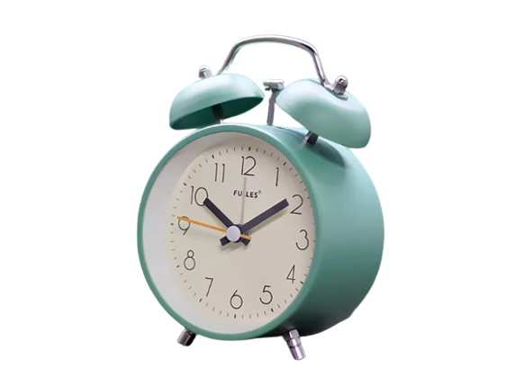 Round Alarm Clock, 6in, Green