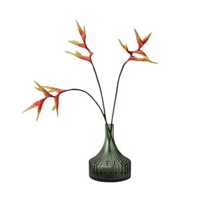 Faux Heliconias with Vase, Orange