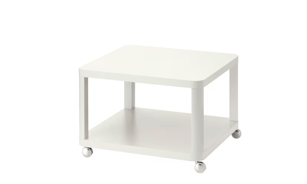 TINGBY Side Table On Castors, White, 64x64 cm