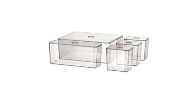 GODMORGON Box With Lid, Set Of 5, Smoked, 24x20x10 cm