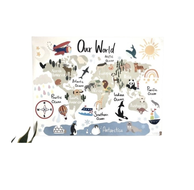 Our World Map, 60cm x 80cm