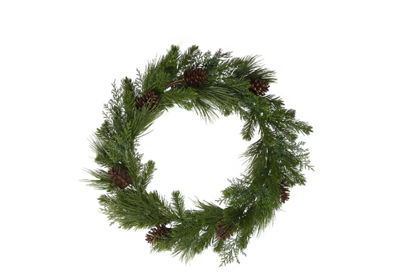 STRÅLA LED Wreath, Battery-Operated Artificial, 54 cm