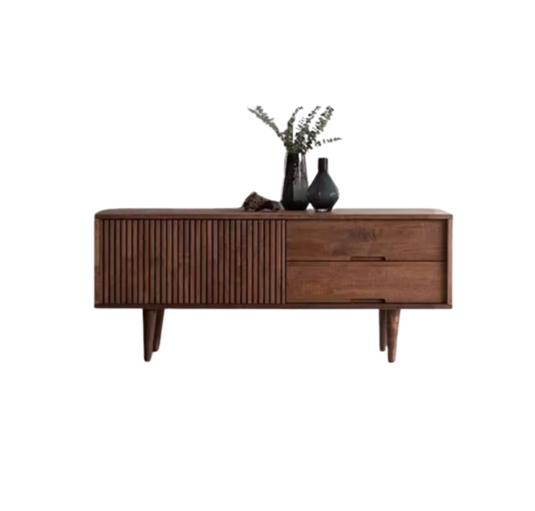 Wooden Fluted TV Consol, 2 Metres