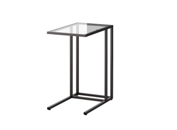 VITTSJÖ Laptop Stand, Black-Brown/Glass, 35x65 cm